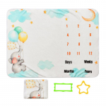 Kuukujuline kahepoolne flanell beebi verstaposti fotograafia tekk 75x100cm