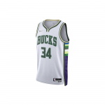 Nike NBA Bucks City Edition Giannis 34 Dri-FIT Swingman S&auml;rk Valge Meeste Streetwear DB4035-100 L