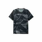 Nike Dri-FIT Miler Slim Fit Camo Kiiresti kuivav Mugav &Uuml;mmarguse kaelusega L&uuml;hikeste varrukatega T-s&auml;rk Meeste Topid Must FD4053-010 S