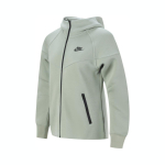 Nike Tech Fleece logodisainiga vabaaja lapitehnikas kapuutsiga jakk naistele, roheline FB8339-370 S