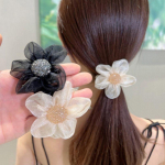 3 tk Paux P&auml;rl &Auml;&auml;risega Juuksekumm S&auml;delev Rhinestone Dekor Juukser&otilde;ngas Retro Stiilis Scrunchies Naistele