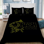 Nash Fishing Logo Tekikott Padjap&uuml;&uuml;r Voodipesukomplekt T&auml;iskasvanu PoissT&uuml;druk Magamistoa Kaunistus &Uuml;he-Kahekohaline Suur Suurus AU Single(140x210cm)