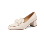 Uus Mood Ehtne Nahk Naiste Kingad Vabaaeg Lamba Nahast Madalad Pumbad Kingad Naiste Ruudukujuline Varvas Paks Konts Zapatos De Mujer 38 khaki