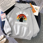 Pew Pew Madafakas Beebi Must Kass Kahe P&uuml;stoliga Treening&uuml;likond Naistele Fliis Soe Pullover K&otilde;iksobituv P&otilde;hiline Kapuutsiga Topp Spordi Mood Kapuutsiga Topp S