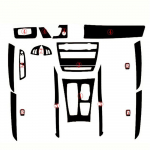 1x s&uuml;sinikkiudmustriga siseviimistluse DIY kleebised, must, 2008-2013 BMW X5 E70 jaoks