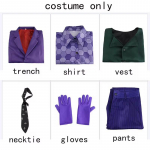 Jokeri Cosplay Kost&uuml;&uuml;m Klouni T&auml;iskomplekt &Uuml;likond S&auml;rk Vest Lips &Uuml;likonna Komplektid Jokeri T&auml;iskomplekt Meestele Halloweeni Kost&uuml;&uuml;mid XS