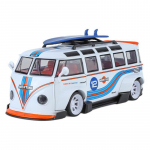 1/24 Volkswagen T1 Buss Gulf Oil Martini Madal S&otilde;it Lai Kere Modifitseeritud Sulam Metall Valatud Mudelauto Heli & Valgus Hobi Kingitused Poiss valge