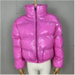 Talvised naiste lukuga pargid Jakid Streetwear T&auml;ispikkade varrukatega Lukuga Vabaaja Puhvjakid Villased Mantlid Kitsad Vabaaja Jakid M fuksia