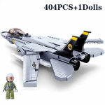 404 tk F14D Tomcat h&auml;vitaja mudeli ehitusklotsid S&otilde;jaline h&auml;vitaja relvafiguuri nukkklotsid Laste DIY m&auml;nguasjad Ilma karbita