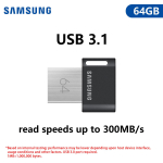 SAMSUNG 128GB Mini Pen Drive U ketas USB 3.1 M&auml;lupulk FIT Plus 256GB Pendrive 64G 512G Metallist USB 3.2 400MB/s Kiire M&auml;lupulk Salvestusseade &middot;64GB