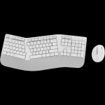 ShanYe GSKBERGW6W-SET Traadita ergonoomiline klaviatuuri ja hiire komplekt valge v&auml;rv