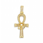 Hip Hop Horus'i Silm Ankh Rist Ripats Vask Tsirkoon Vintage Mitmek&uuml;lgne Ehtekaelakee Hulgim&uuml;&uuml;k Gold（24Inch Hemp Flower