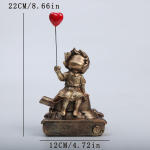 Banksy S&uuml;dame&otilde;hupall ja Lendav T&uuml;druk Inspireeritud Kunstiteos Moodne Skulptuur Kodukaunistus Kuju Kaunistus black