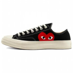 CDG Play x Converse Chuck 70 Plus &Uuml;mar nina Paelkinnitusega Klassikaline Mugavus H&otilde;&otilde;rdumist Absorbeerivad Madalad L&otilde;uendkingad Unisex Must ja Punane 39