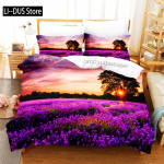 Erksad Lilled Voodipesukomplekt Tekikoti Komplekt 3D Voodipesu Digitaaltr&uuml;kk Kuninganna Suurus Voodipesukomplekt Moodne Disain EU single(135x200cm)