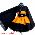 Kohandatud Naruto Shippuden Uzumaki Naruto Naiste Lolita Kimono Kleit Parukas Anime Cosplay Kost&uuml;&uuml;m Naister&otilde;ivad L oranž