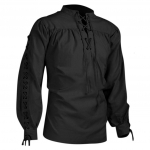 Kvaliteetne meeste keskaegne s&auml;rk tuunika Viking Archer Warrior Knight Topid Renessanss Cosplay Kost&uuml;&uuml;mid Puuvillane pikkade varrukatega side XXXXXL must