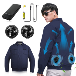 KLIFE t&ouml;&ouml;riided pika 3D ringleva &otilde;huvooluga jahutusega reguleeritavad UV PSE t&ouml;&ouml;riided ventilaatoriga kuumuse vastu Unisex kliimaseadmega ventilaator, 30 000 mAh suure mahutavusega, sinine