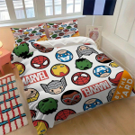 Marvel Comics &Auml;mblikmees Anime Voodipesukomplekt Tekikott 1009 Pol&uuml;ester Sobib Lastele ja T&auml;iskasvanutele 3-osaline Komplekt EU Single(135*200cm)3pcs