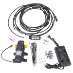 Laiendatav Veepritsi Komplekt 30PSI 12V 60W Pumbad 6 Messingist Pihustusotsikut 300cm Sisselaskevoolik Terrasside Jahutamiseks Taimede Kastmiseks must