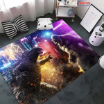 Uustulnukas ! Klassikaline Godzilla VS Kongi multikavaip, elutoa, magamistoa voodimatt, libisemiskindel vastupidav suure pindalaga kodukontori vaip 70x100cm (28x39in)