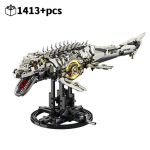 1413 tk Technic Dinosaurus ehitusklotsid Mosasaurus mudelikomplekt valgustatud liigutatavate liigestega Ookeani looma dekoratsioon STEM kingitus
