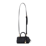 MCM Ella Monogrammiga Tr&uuml;kitud Kuldse Lukuga Ripats L&otilde;uendist ja Nahast Boston Koti Mini Naiste kotid Must MWBESEA01BK001 Basic Set (Bag+Dust Bag)