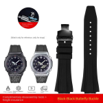 Kummist kellarihm Casio G-SHOCK kellale GM-2100 GA-2100 GA-2110 GM-5600 Kiirvahetusega kellarihm GA2100 Spordisilikoonist k&auml;epael 16mm black