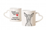 Peruvian Hairless Dog, Peruvian Viringo, Naked Dog - cup with a dog, adorable cup with a heart-shaped handle, universal gift from the Art-Dog brand valge