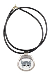 Aegean - pendant necklace with graphic on a chain strap by Art-Dog brand black
