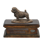 Norfolk Terrier - urn for dog ashes, personalized urn with a statue, wooden urn with a dog by Art-Dog brand
