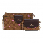 Coach Poppy 21 Klassikaline Monogramm Disco T&auml;he Prindiga Kett Emme Kott L&otilde;uend Nahk &Otilde;lakott V&auml;ike Naiste &otilde;lakott Khaki C7288-IME7V Basic Set (Bag+Dust Bag)