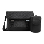 Coach League 22 Logotr&uuml;kiga kunstnahast &otilde;la-ristkorralik kott V&auml;ikesed meeste kotid Must CBX09-QBMI5 Basic Set (Bag+Dust Bag)