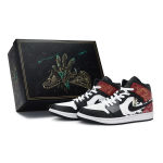 Jordan Air Jordan 1 Vintage Basketball Shoes Men's Mid top White/Black DQ8426-301(Team80-S-BOX) 42.5