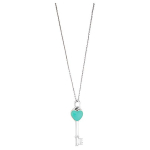 Tiffany & Co. S&uuml;damikuga v&otilde;tmehoidja Ripats H&otilde;bedane Kampsunikukett 925 H&otilde;be Emailitud Kaelakee Unisex kaelakee T953841 Box