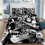 Junji Ito Tomie Manga Tekikott Padjap&uuml;&uuml;r Voodipesu Komplekt Poistele T&uuml;drukute Magamistoa Kaunistuseks &Uuml;he- Kahekohaline Suur Suurus Kingitus EU Single 90x200cm