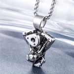 Mootorratturi S&uuml;dame Titaanterasest Kaelakee Meeste Retro Mitmek&uuml;lgne Hip Hop Trendikas Mitmek&uuml;lgne Aksessuaar 50CM(Necklace Size) h&otilde;be