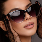 Cat Eye Gradient Fashion p&auml;ikeseprillid naistele Vintage Shades UV-kaitsega prillid &otilde;ues matkamiseks must