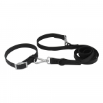 Komplekti kaelarihma jalutusrihma komplekt lemmikloomade PVC-kassi kaelarihma rihmad v&auml;ikese ja keskmise suure koera &otilde;ues jalutamiseks S neck 20-30cm must