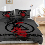 3 tk Linkin Parki b&auml;ndi kaupade tekikottide komplekt - Masinpesu, Sisaldab 1 tekikotti ja 2 padjap&uuml;&uuml;ri, T&auml;idiseta, Aastaringselt kasutatav 135x200cm