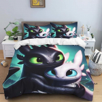 Kuidas taltsutada lohet  Multikaprindiga 3-osaline voodipesukomplekt &mdash; Tekikott ja padjap&uuml;&uuml;rid (Sobib teismelistele ja lastele &mdash; Poisid & 135X200cm