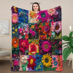 V&auml;rvikas Lilleline Lapitehnika Teemaline Flanellist Tekk Aastaaegadeks V&auml;rske ja Kirjandusliku Stiiliga Looduslik Atmosf&auml;&auml;r Pehmed Tekid 150x200cm