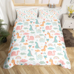 Armas Dinosaurus Tekikott King Queen Kawaii Joonisfilm Metsik Dino Voodipesukomplekt Lastele Poistele T&uuml;drukutele Džunglilooma Tr&ouml;&ouml;stikate 135x200cm