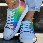 Eksklusiivsed vabaajajalatsid vikerkaareelementide ja s&auml;delevate litritega Pride'i kuu jaoks Size 37 mitmev&auml;rviline