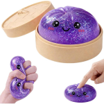 Antistressm&auml;nguasi Squishy pelmeen Kawaii s&auml;deluste ja geelit&auml;idisega, kiire tagasil&ouml;&ouml;k, t&auml;iskasvanutele ja lastele, lilla