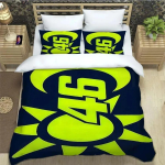 3D noorukid Moto R-Rossi 46 Voodipesukomplektid Mootorratas lastele poistele Tekikate padjap&uuml;&uuml;rikuga Kodutekstiil Voodipesu komplekt 135x200cm