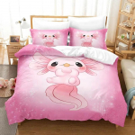 Kawaii looma Axolotl voodipesukomplekt Voodikate T&auml;iskasvanu Laste magamistoa kaunistus Tekikott Padjap&uuml;&uuml;rikomplekt &Uuml;heinimese Twin T&auml;is Suur Queen King Suurus 135x200cm