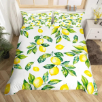 Sidruni tekikott T&uuml;drukud Poisid Botaaniline Sidrunimuster Tekikate Troopilised Puuviljad Toa Dekoreeriv Voodipesukomplekt T&otilde;mblukuga AU Single(140x210cm)