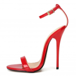Sandaalid Suvi Naised Sandalias Klassikalised Pandlaga Rihm Lakknahk 13CM Kitsad Kontsad Mood T&uuml;drukud Kingad Naiste Kingad Must 37