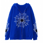 Naiste hip-hop kapuutsid Gooti stiilis Spider Web Print Kapuutsiga Lukuga jakk Mantlid Grunge Y2k Suured t&auml;navar&otilde;ivad Meeste dressipluusid S